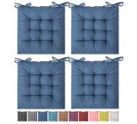 SQUARE MOON Lot de 4 Coussins de siège, Coussins de Chaise, Confortables pour intérieur et extérieur, Chaise de Salle à Manger, Chaise de Bureau, Chaise de Bureau (40,6 x 40,6 cm x 40,6 cm, Bleu