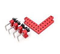 Square Positioning Ruler Kit | 90 Degree Right Angle Clamp for Woodworking | Aluminum Alloy Measuring Tool with Multiple Holes | 140x140mm Corner Fixer