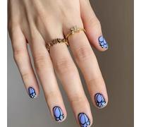 Square Press On Nails Butterfly Faux Nails Glues Sur L'acrylique Artificiel 12 Taille 24pcs Bâton Femmes Design Faux