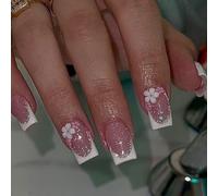 Square Press On Nails Designs Faux Bâton Sur 12 Tailles 24 Pc