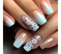 Square Press On Nails Designs Faux Nails Stick On 12 Tailles 24 PC