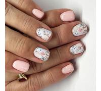 Square Press On Nails Designs Faux Stick En 12 Tailles 24 Pièces Conseils Français Pour Décoration Acrylique Clous Pour Femmes Clair