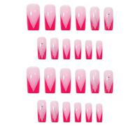 Square Press On Nails Faux bâton de paillettes sur 12 tailles 24 % français Conseils pour les décorations d'art DIY Lecteur acrylique sur ongles pour femmes Transparent
