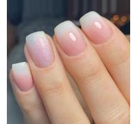 Square Press On Nails Glitters Faux Nails Stick Sur 12 Tailles 24pcs French Tips For Diys Art Decorations Design Faux Nail