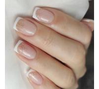 Square Press Sur Ongles Paillettes Faux Ongles Coller En 12 Tailles 24 % Pointes Françaises Pour Bricolage Art Décors Acrylique Pour Femmes Clair