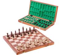 Square-Pro Echecs En Bois No 6-Acajou-Échiquier & Pièces D'échecs Staunton 6