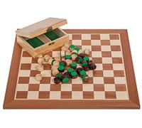 Square - Professionnel Jeux Dames en Bois - 100 Champs - Échiquier Acajou/Sycomore - 48 x 48 cm