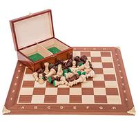 Square - Professionnel Set Tournoi Échecs No 5 Acajou COR + 2 x Extra Dames - Échiquier en Bois + Pièces d'échecs - Staunton 5