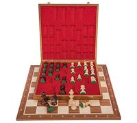 Square - Professionnel Set Tournoi Échecs No 6 Acajou LUX + 2 x Extra Dames - Échiquier en Bois + Pièces d'échecs - Staunton 6