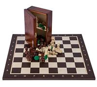 Square - Professionnel Set Tournoi Échecs No 6 WENGE + 2 x Extra Dames - Échiquier en Bois + Pièces d'échecs - Staunton 6