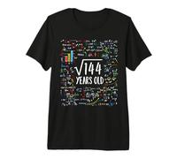 Square Root of 144 Cadeau d'anniversaire 12 Ans T-Shirt Haut de Gamme