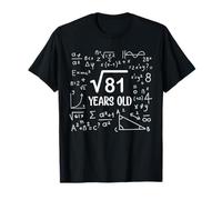 Square Root of 81 Math Birthday 9 Years Old Party Bday T-Shirt