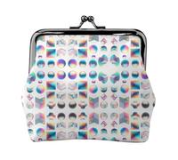 Square Row Petit porte-monnaie rectangulaire pour femme avec verrou de baiser, format de poche, mini porte-monnaie pour femme