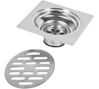 Square Shower Grille,Stainless Steel Outdoor Floor Trap Shower Drain with Anti-Clogging Removable Strainer Lid (#2)