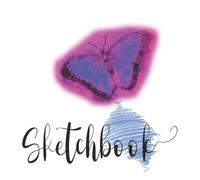 Square Sketchbook: A Square Artist Blank Drawing Book: A Small Square Sketchbook For Artists: Value Square Sketchbook: A Purple Butterfly Art Sketchbook For Drawing And Doodling