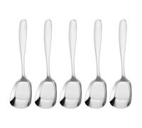 Square Spoons - Dinner Serving Spoons, Soup Dessert Spoon, 6.69x1.77 inches Kitchen Table Spoon for Household Meal, Rice Cooking Utensils | Stylish Stainless Steel, Family Dining Flatware Set