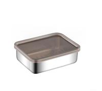 Square Stainless Steel Lunch Box 13x10cm Microwave Safe(400ml)