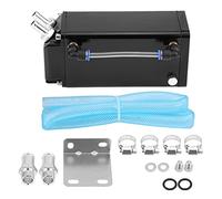 Square Style Oil Catch Tank, Billet Aluminum Oil Reservoir, High Performance Engine Oil Catch Can with Clear Tube Indicator, Lightweight T 6061 Aluminum Construction for Racing App