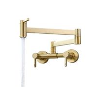 Square Three-Switch Hot And Cold Kitchen Faucet Into The Wall Folding Mixing Valve Home Bathroom Washbasin Black Faucet(BRUSHED GOLD TYPE A)