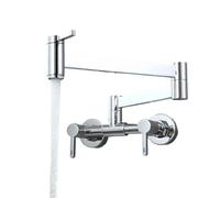Square Three-Switch Hot And Cold Kitchen Faucet Into The Wall Folding Mixing Valve Home Bathroom Washbasin Black Faucet(CHROME TYPE A)