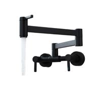 Square Three-Switch Hot And Cold Kitchen Faucet Into The Wall Folding Mixing Valve Home Bathroom Washbasin Black Faucet(MATTE BLACK TYPE A)