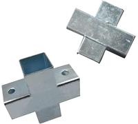 Square Tube Fitting for 1 1.25 1.5 2 in Square Tubing Fence Guardrail End Rails Clamps, 8 12 20 Pcs 4 Way Cross Square Tube Connector, Cross-4 Way Square Tubing Connector(Silver-6pcs,50x50mm)