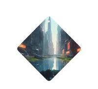 Square WZYWHJ The City on the Water prints Car Fragrance Set 6 pièces Hanging Fragrance Card Car Désodorisant Voiture