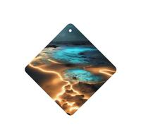 Square WZYWHJ View under the moon prints Car Fragrance Lot de 6 désodorisants à suspendre