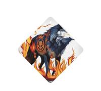 Square WZYWHJ Wolf covered in fire prints Car Fragrance Set 6 pièces Hanging Fragrance Card Car Désodorisant Voiture
