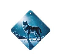 Square WZYWHJ Wolf on snowy mountain prints Car Fragrance Set 6 pièces Hanging Fragrance Card Car Freshener