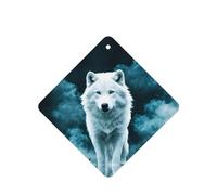 Square WZYWHJ Wolf With Smoke Prints Car Fragrance Set 6 Pièces Suspendu Carte Parfumé Désodorisant Voiture