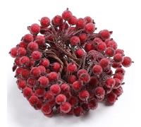 SQUAREDO Décoration florale avec 100 tiges de baies de houx givrées artificielles pour Noël 12 mm