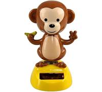SquarezhenBo Jouet solaire en forme de singe dansant, Décoration de voiture ou de bureau, Marron, Résine, Figurine, Animal, Monkey, Victorien, Intérieur, Décoratif, Écologique