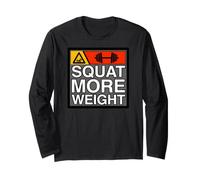 Squat More Weight Powerlifting Gym Workout Manche Longue