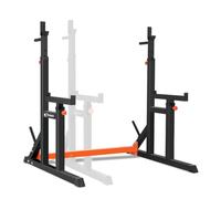 Squat Rack Réglable Double Support pour Barre Multifonction Rack Poids en Acier Banc Stand avec Porte-disques