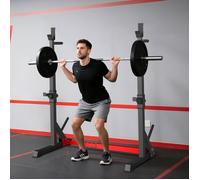 Squat Rack Support d'Haltères Réglable Cages de Squat Multifonction Repose Haltères Chandelles Musculation pour Gym Max.250kg