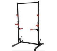 Squat Rack v2/Barre de Traction Ajustable/Barre Fixe/Developper couché/Pull up Bar/Cage à Squat/DIPS BAR, en Métal, noir