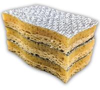 SQUATCH® INDUCTIŌN | Lot de 3 éponges de Cuisine | Big Pack économique | Spécial Induction et Vitrocéramique | Cellulose pour Nettoyer, Face Argent pour Récurer | Double Action & Ultra Absorbant