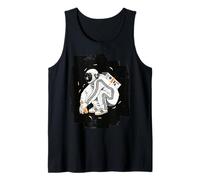 Squatting Gopnik Slav with Tracksuit in Space T-Shirt Débardeur