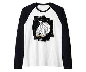 Squatting Gopnik Slav with Tracksuit in Space T-Shirt Manche Raglan