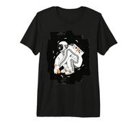 Squatting Gopnik Slav with Tracksuit in Space T-Shirt T-Shirt Haut de Gamme