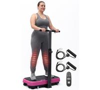 SQUATZ Machine d'exercice à plaque vibrante avec guidon, plaque vibrante avec poignées, niveaux de vitesse de 1 à 99, 10 programmes prédéfinis, plate-forme de fitness à domicile à faible impact avec