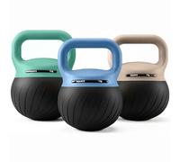 SQUATZ Set 3 Kettlebells Souples Colorés 6,8-9-11,3 kg, Base Amortissante
