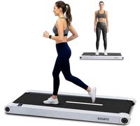 Squatz Tapis de Marche 2-en-1 avec Plateforme Vibrante - Walking Pad Compact sous Bureau, Moteur Silencieux ≤45 DB, Écran LED, Télécommande, Surface Antidérapante, 120 kg