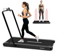 Squatz Tapis de Marche 2-en-1 avec Plateforme Vibrante - Walking Pad Compact sous Bureau, Moteur Silencieux ≤45 DB, Écran LED, Télécommande, Surface Antidérapante, 120 kg