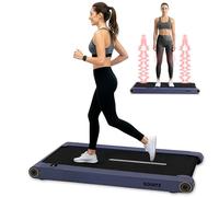 Squatz Tapis de Marche 2-en-1 avec Plateforme Vibrante - Walking Pad Compact sous Bureau, Moteur Silencieux ≤45 DB, Écran LED, Télécommande, Surface Antidérapante, 120 kg