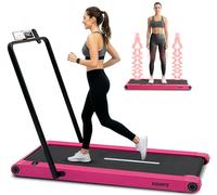 Squatz Tapis de Marche 2-en-1 avec Plateformes Vibrantes et Barre - Tapis de Course Pliable et Compact, Moteur Silencieux, Écran LED, Support Téléphone et Télécommande pour Fitness Maison ou Bureau