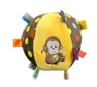 Squeaking Pet Ball with Bell - Soft Textured Training Toy, Fetching Sphere | Encourage Active Play Healthy Exercise | Outdoor Indoor Backyard Training Park Beach, Gentle On Gums Growing Pups Gear