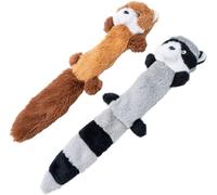 Squeaky Dog Plush Toy,Plush Animals for Dog,Fox and Raccoon with Crinkle Paper