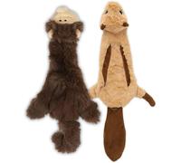 Squeaky Dog Toy 2 In 1 With Soft Fabric For Small Medium Large Pets,No Padding For Indoor Play,Supports Active Biting And Play-Monkey,Squirrel,Small